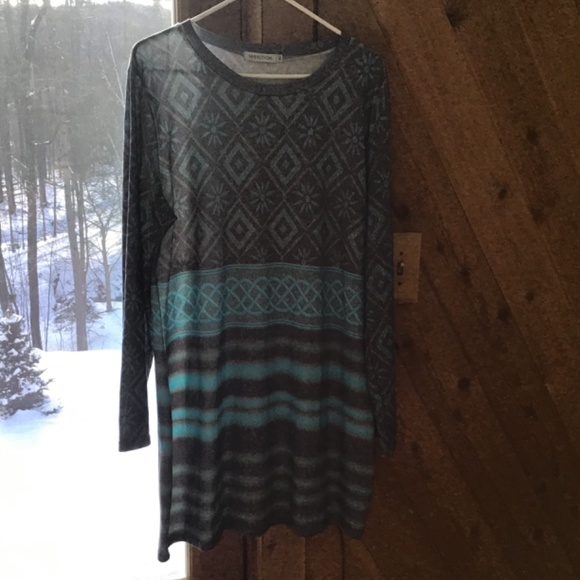 Misslook size 3XL Turquoise and Grey Dress - Picture 4 of 4